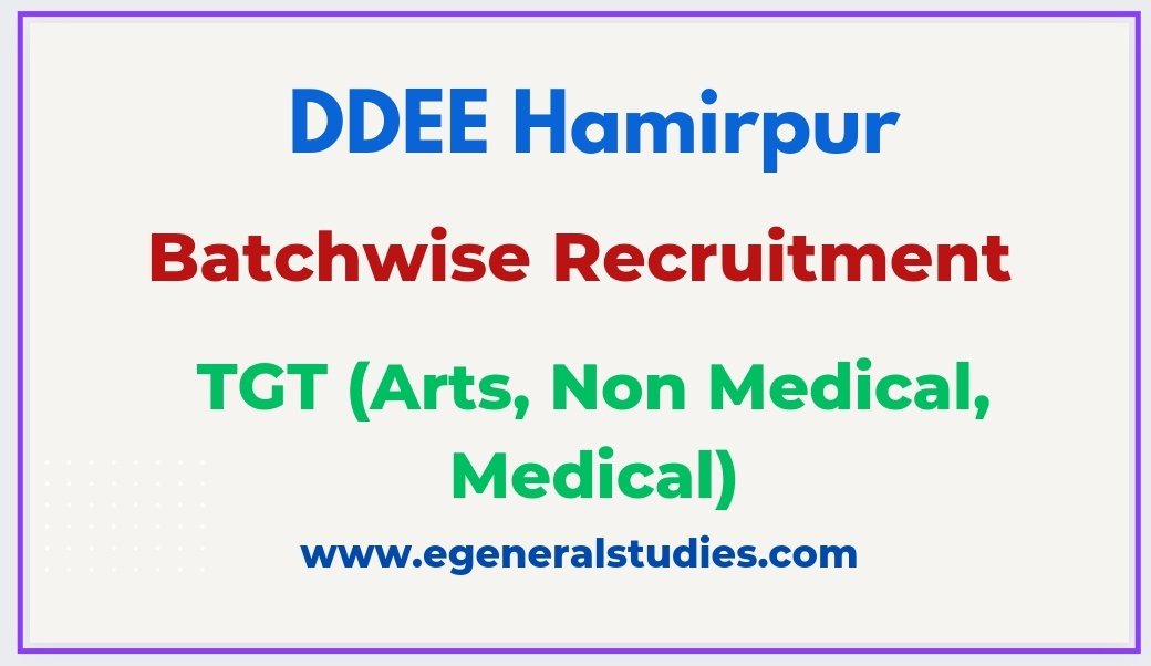 Counselling of TGT (Arts/Non Medical/Medical) Batchwise Recruitment