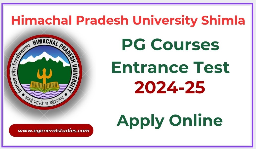 Hpu Shimla Pg Courses Entrance Exam 2024 Application Form General Studies